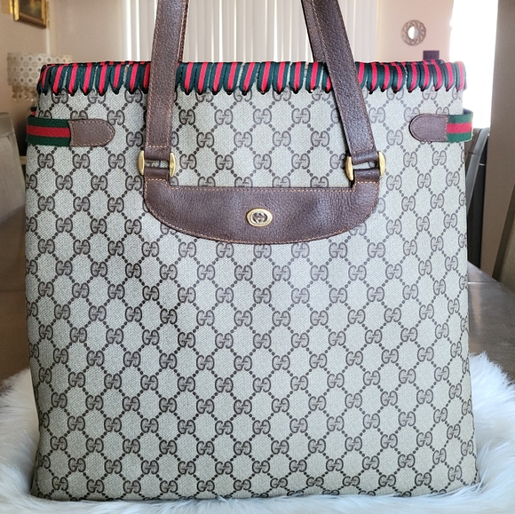 100% Authentic Gucci vintage GG canvas tote bag - Picture 1 of 16